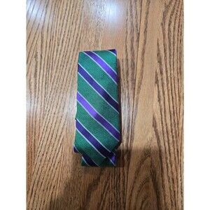 Joseph Abboud Green Purple Stripe Men’s Necktie 3”x 59” 70% Silk